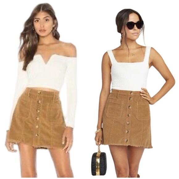 Show Me Your Mumu Sedona Mini Skirt Stretch Corduroy Hazelnut size M  $128 - Picture 5 of 17